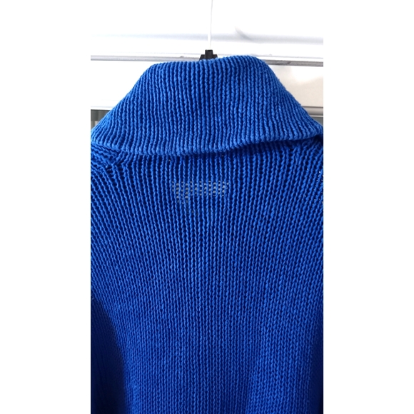 Polo by Ralph Lauren | Yacht Blue Shawl Neck Linen-Cotton Blend Sweater - Picture 7 of 16